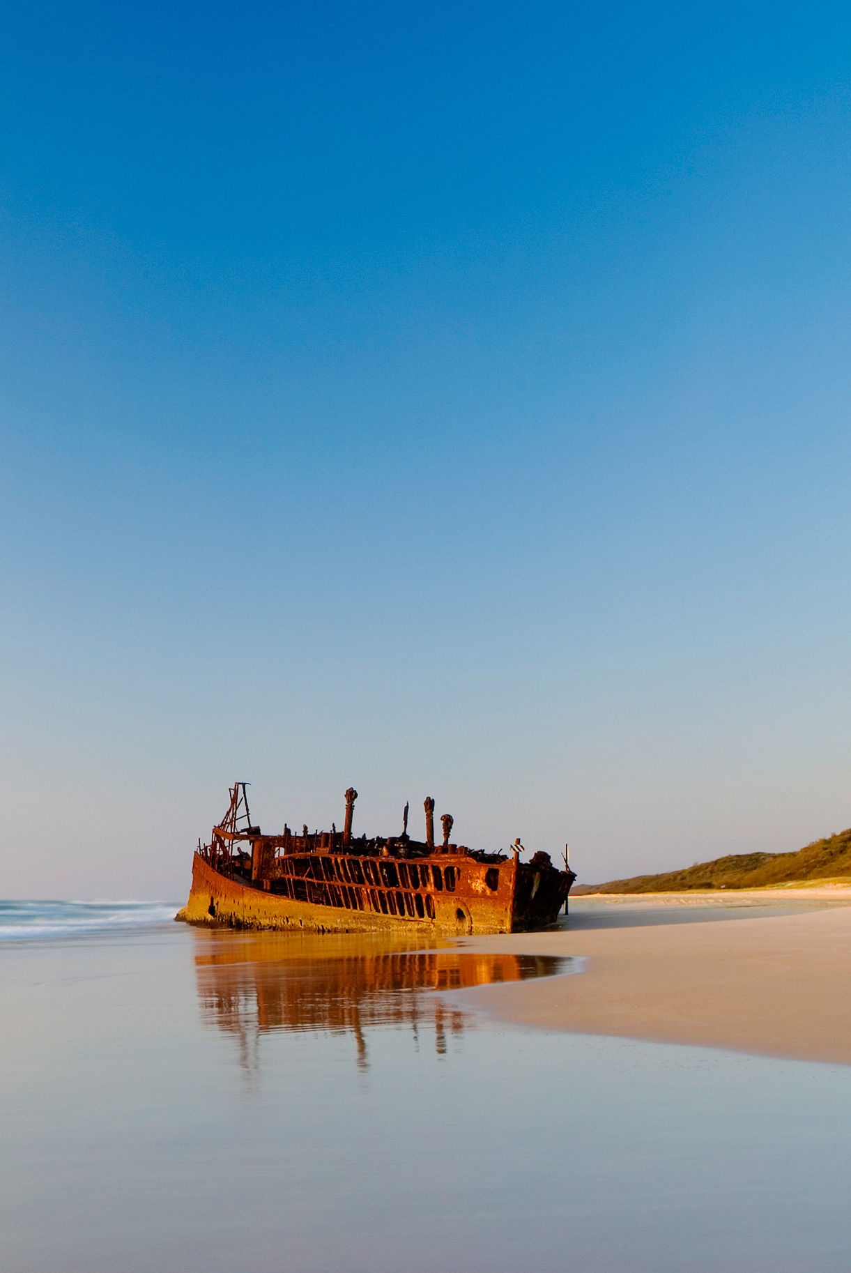 Close-up view of the Maheno Shipwreck on K'gari
