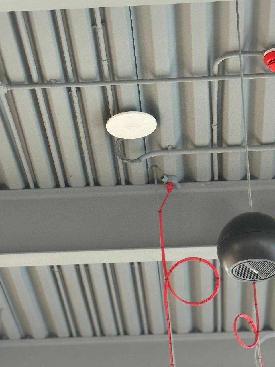 Ceiling WiFi access point on industrial deck