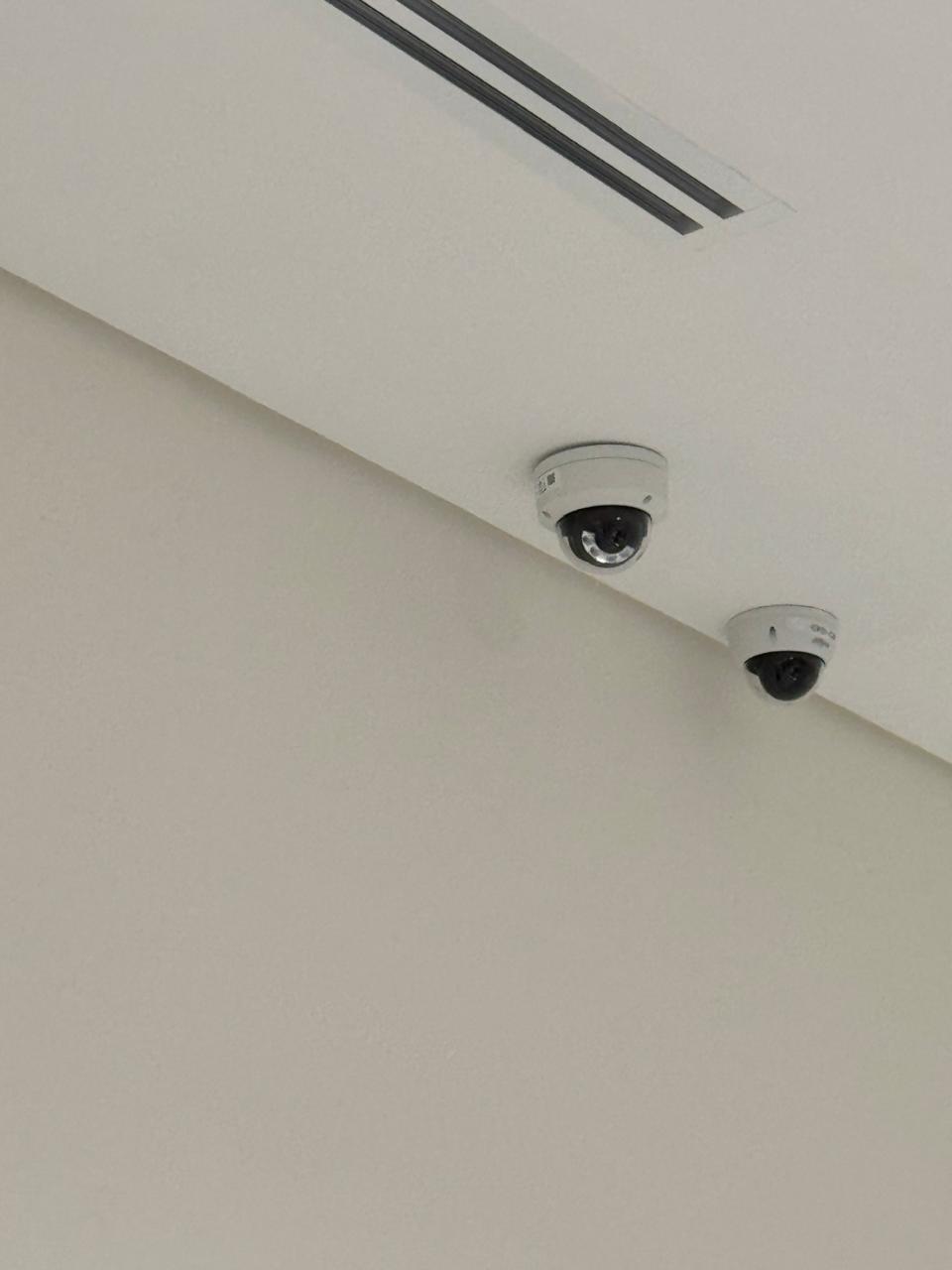Modern office reception with CCTV
