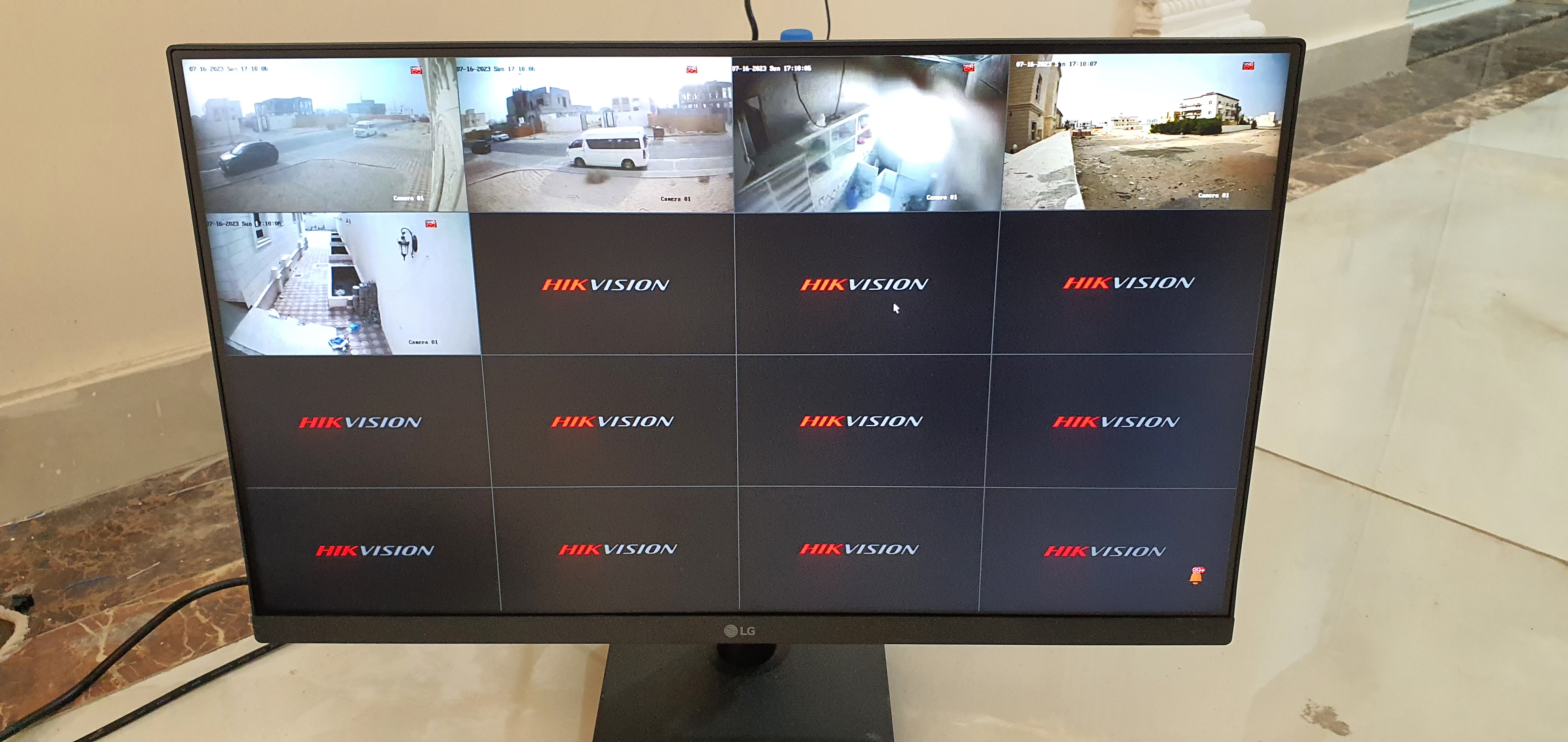 CCTV camera beside cable tray