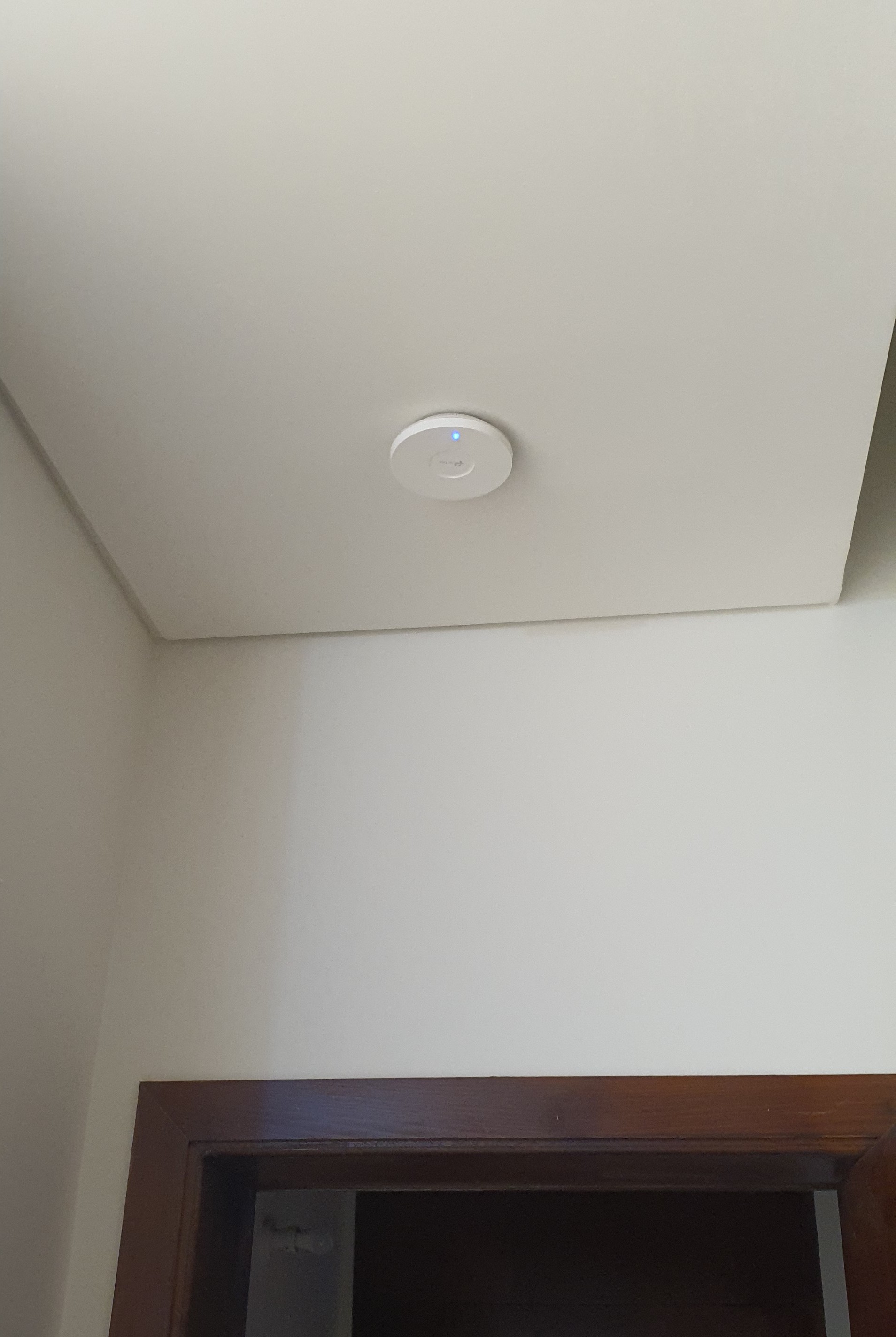 Ceiling WiFi access point on industrial deck