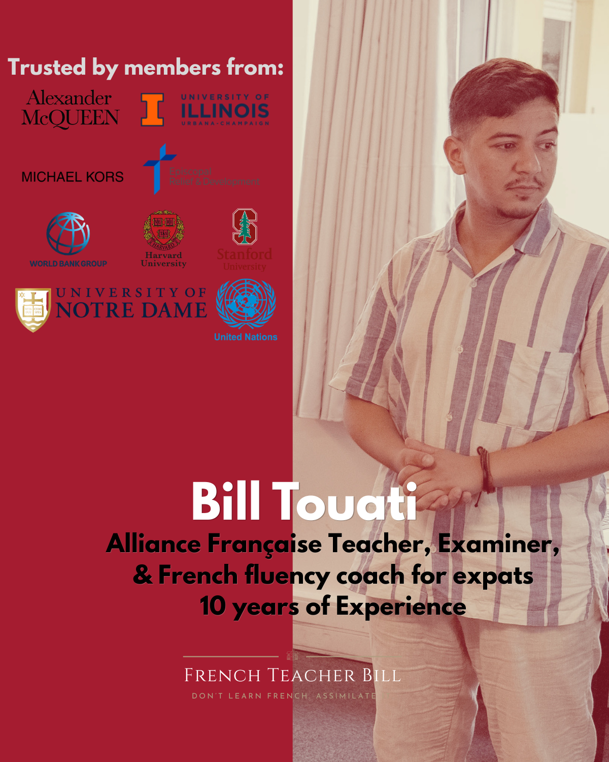 Bill Touati in class with students and partner institutions
