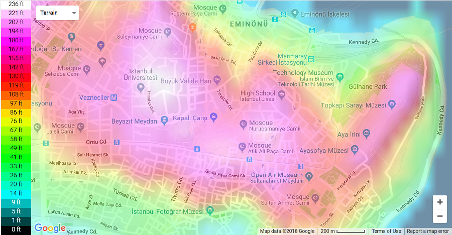 İstanbul Topografik Haritası