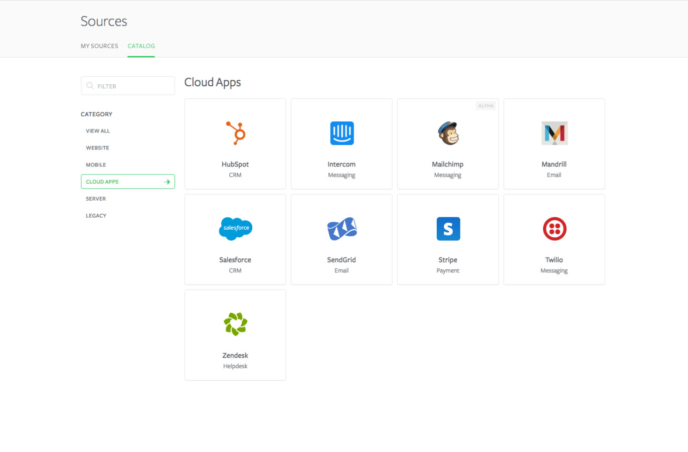 Segment Sources Catalog
