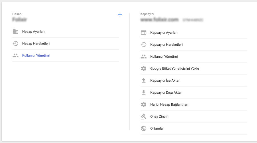 Google tag manager kapsayıcı yönetimi