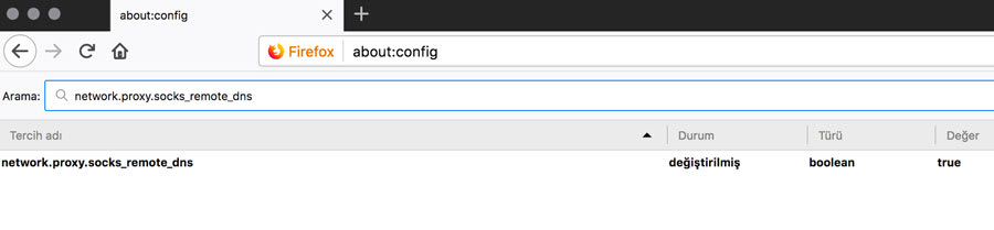 Firefox about config