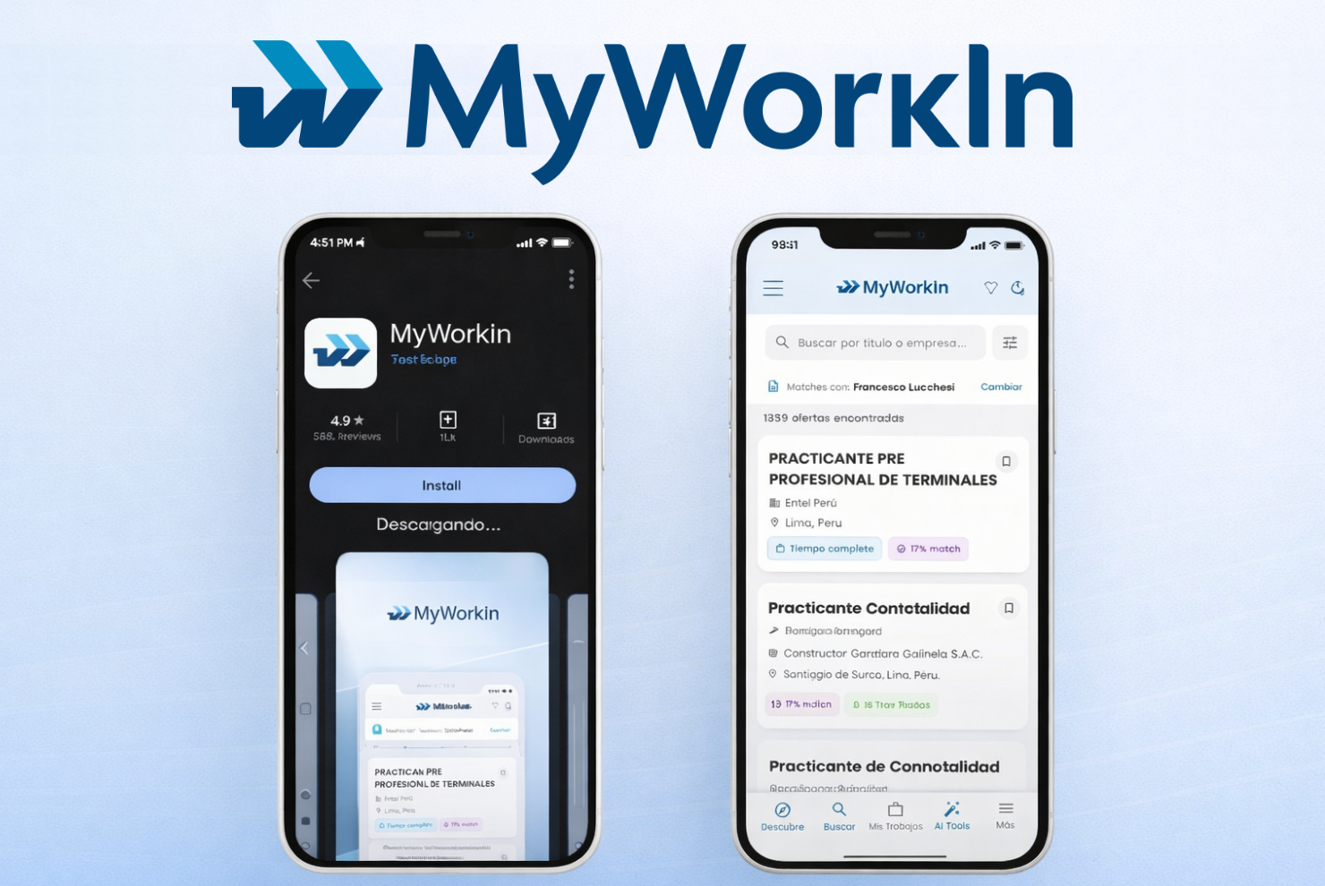 Carátula del blog anunciando MyWorkIn App disponible