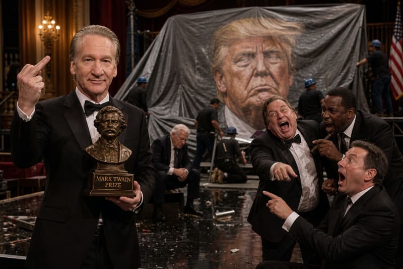 Bill Maher Wins Mark Twain Prize Amid Trump Kennedy Center Tarp, Comedians Roast President