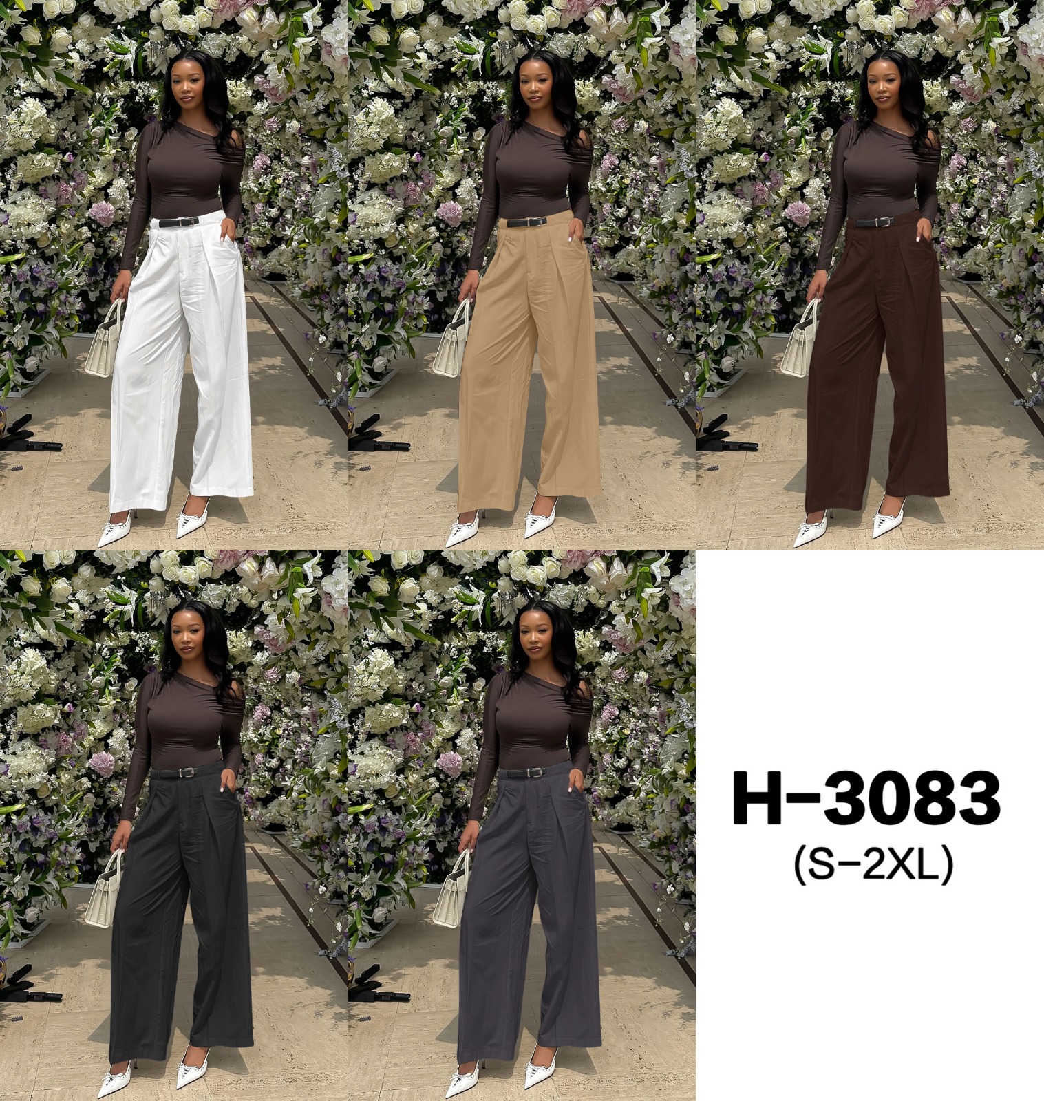  High-Waisted Wide-Leg Pants