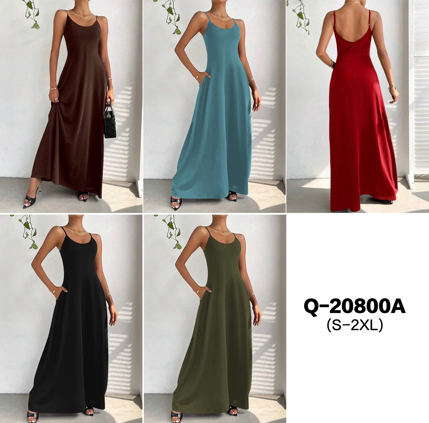 Sleeveless Scoop-Neck Maxi Dress