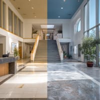 Office building before painting