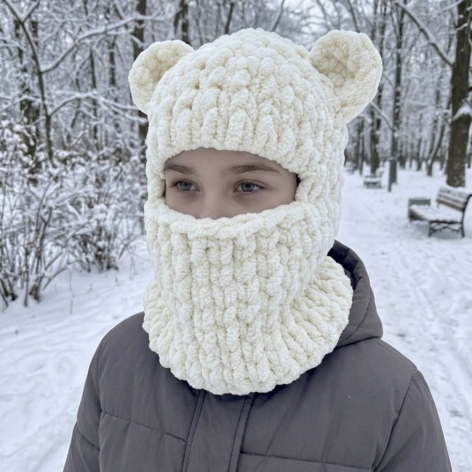 Плюшева балаклава Ведмедик