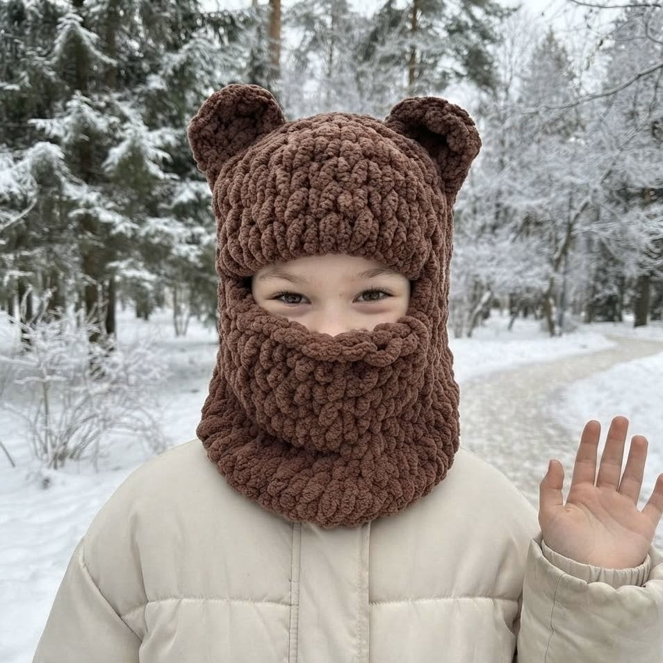 Плюшева балаклава Ведмедик