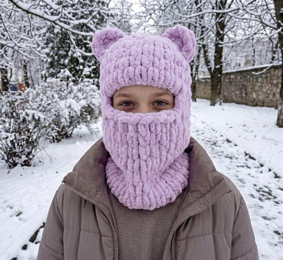 Плюшева балаклава Ведмедик