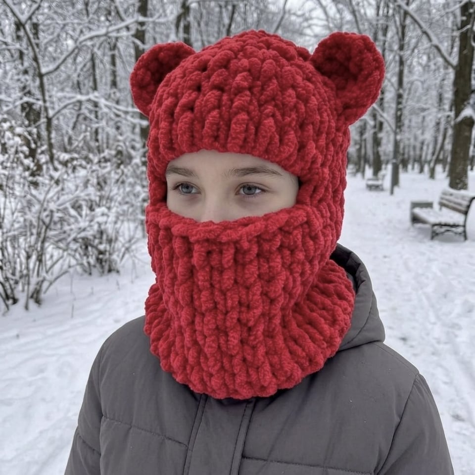 Плюшева балаклава Ведмедик