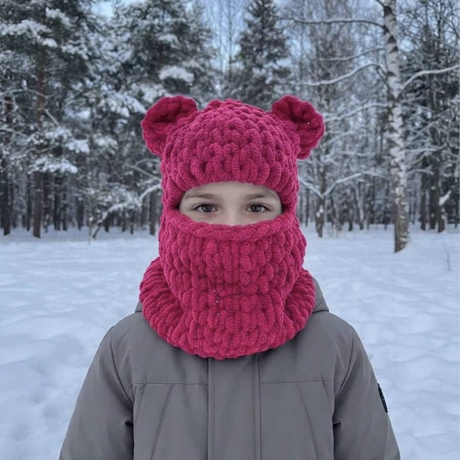 Плюшева балаклава Ведмедик