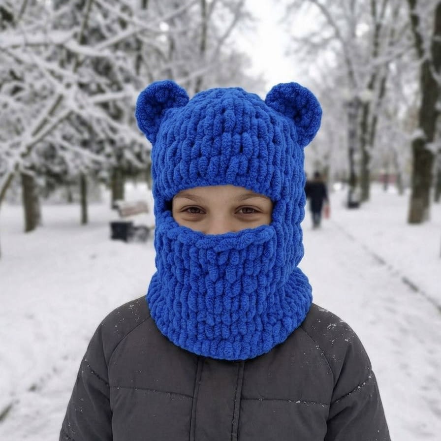 Плюшева балаклава Ведмедик