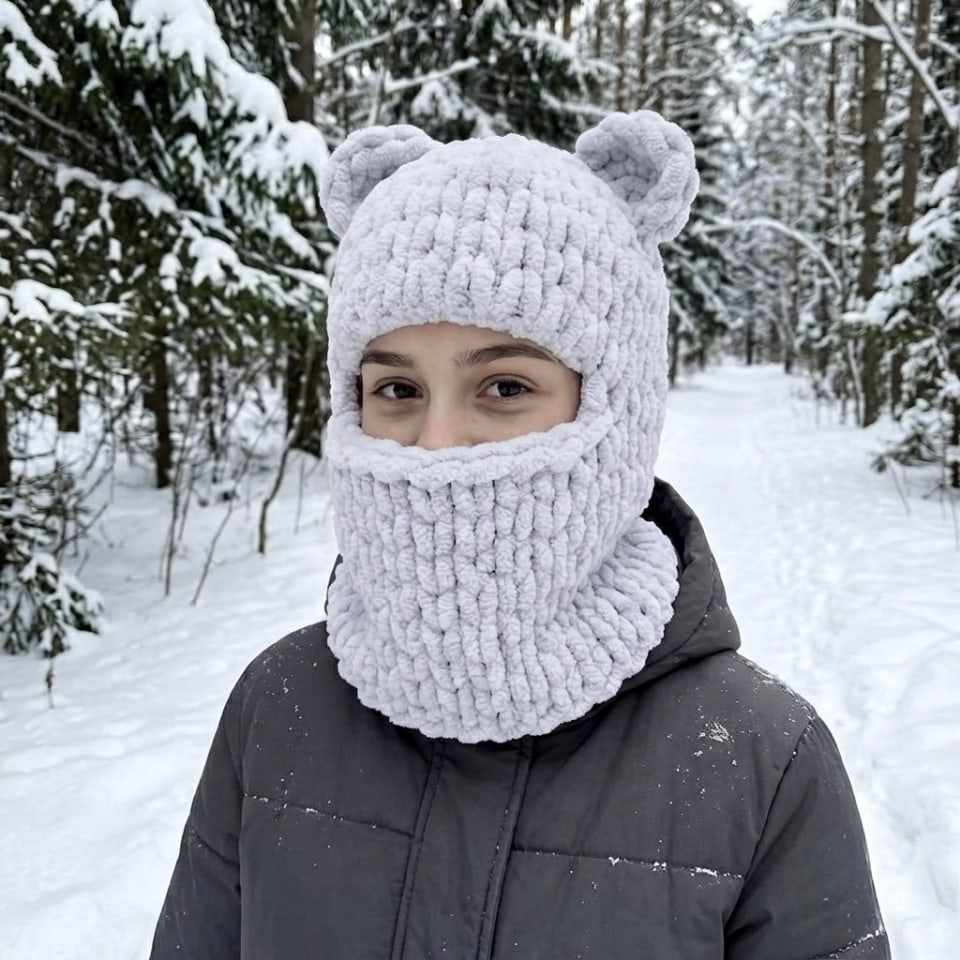 Плюшева балаклава Ведмедик