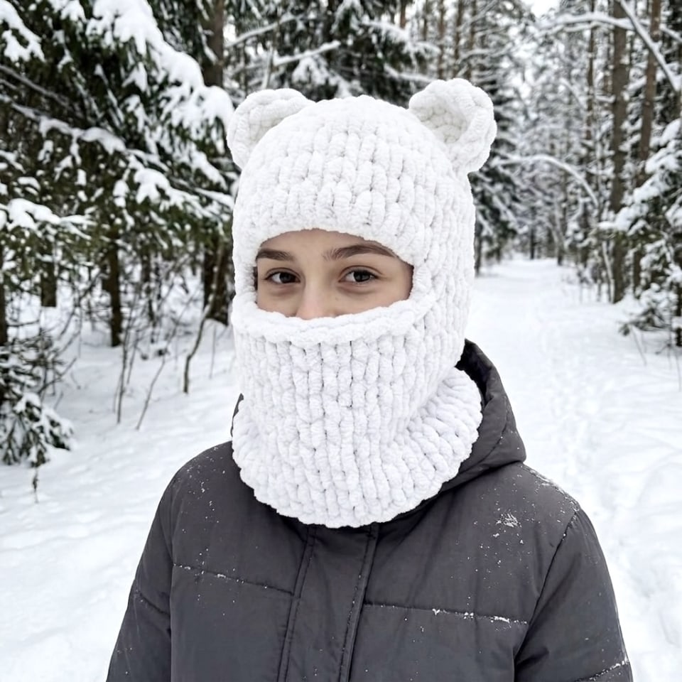 Плюшева балаклава Ведмедик