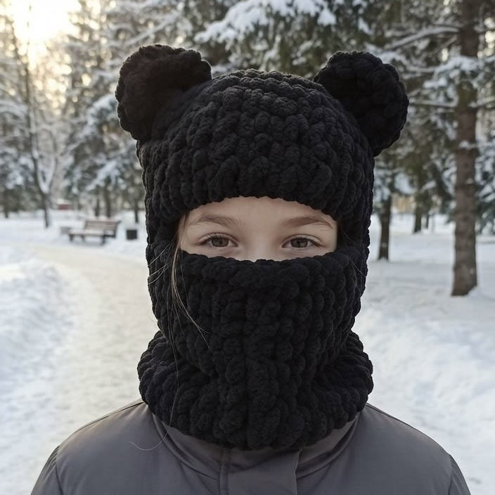 Плюшева балаклава Ведмедик