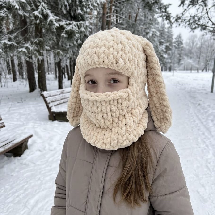 Плюшева балаклава Зайчик