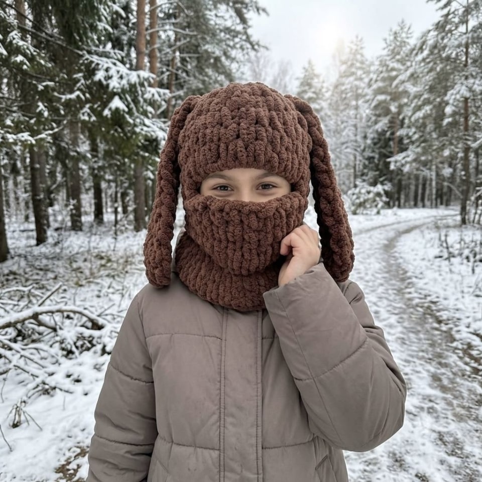 Плюшева балаклава Зайчик