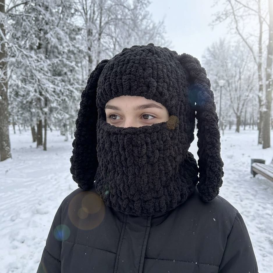 Плюшева балаклава Зайчик
