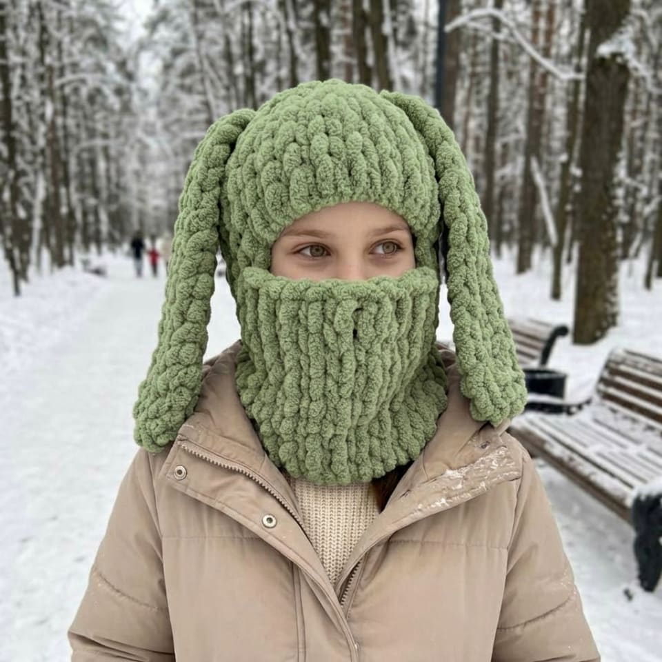 Плюшева балаклава Зайчик