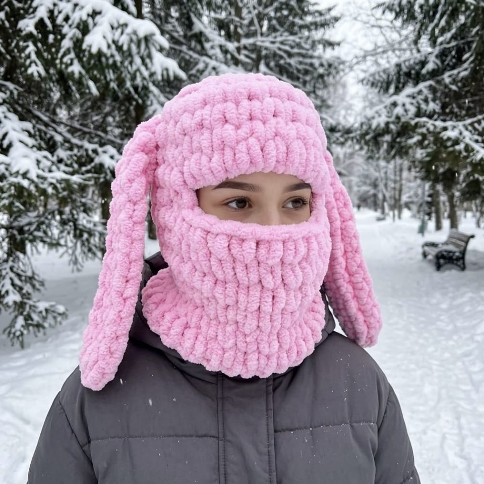 Плюшева балаклава Зайчик