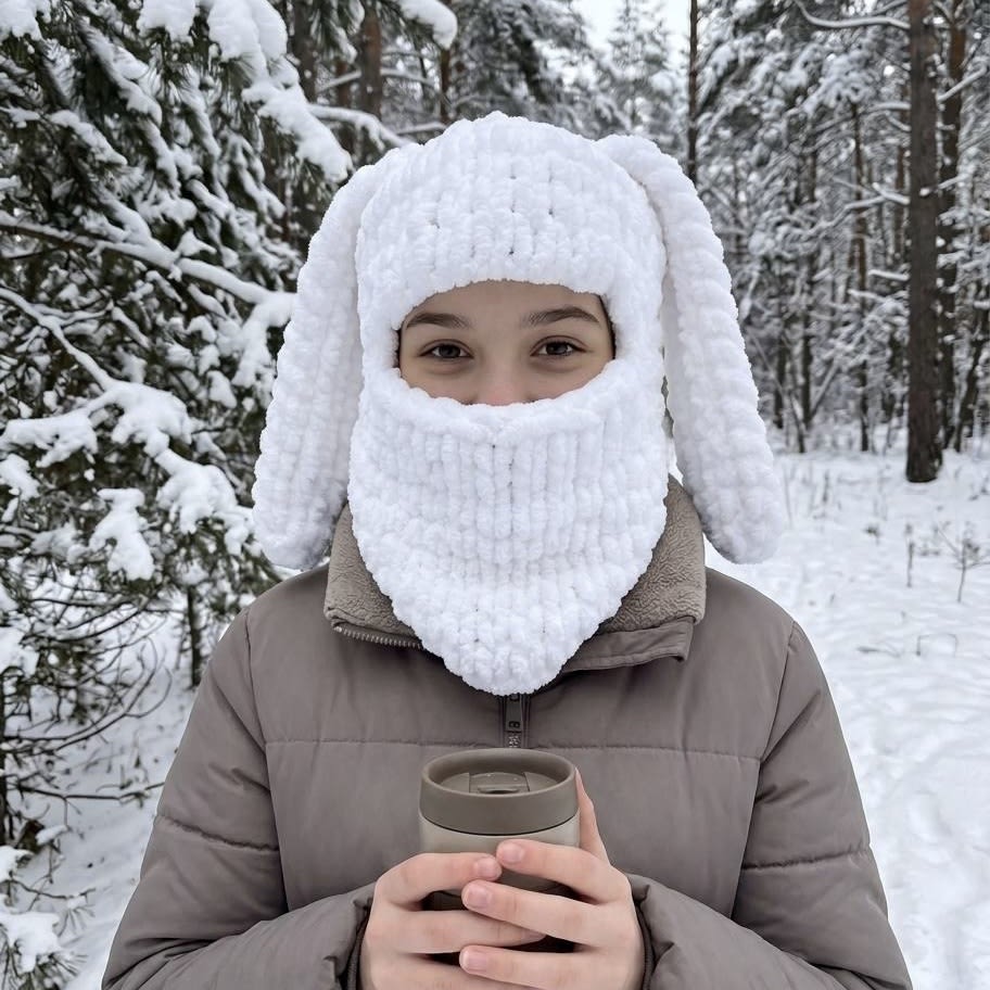 Плюшева балаклава Зайчик