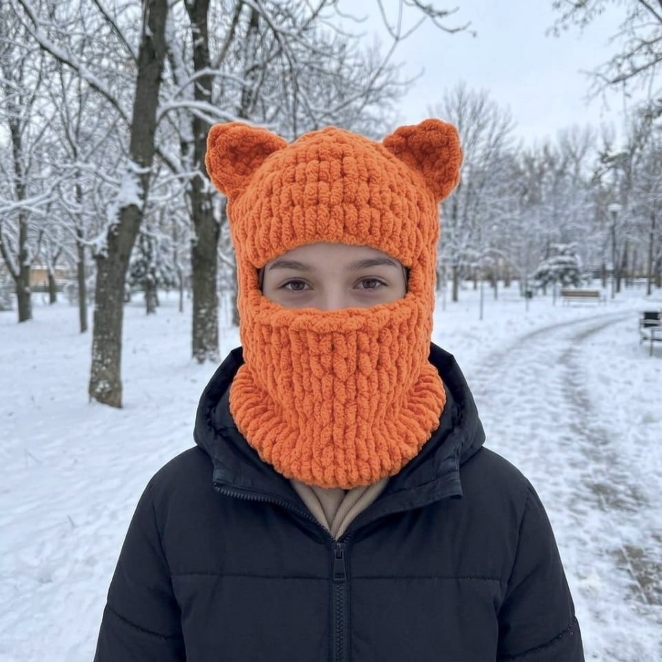 Плюшева балаклава Котик