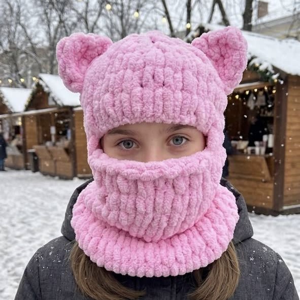 Плюшева балаклава Котик