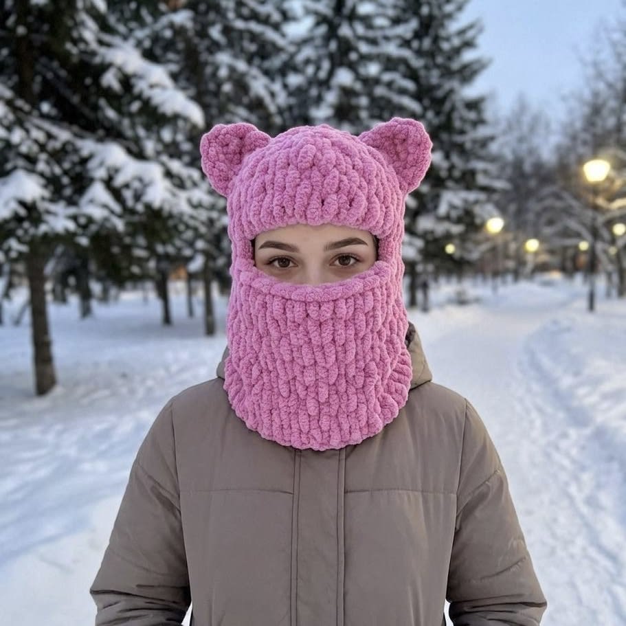 Плюшева балаклава Котик