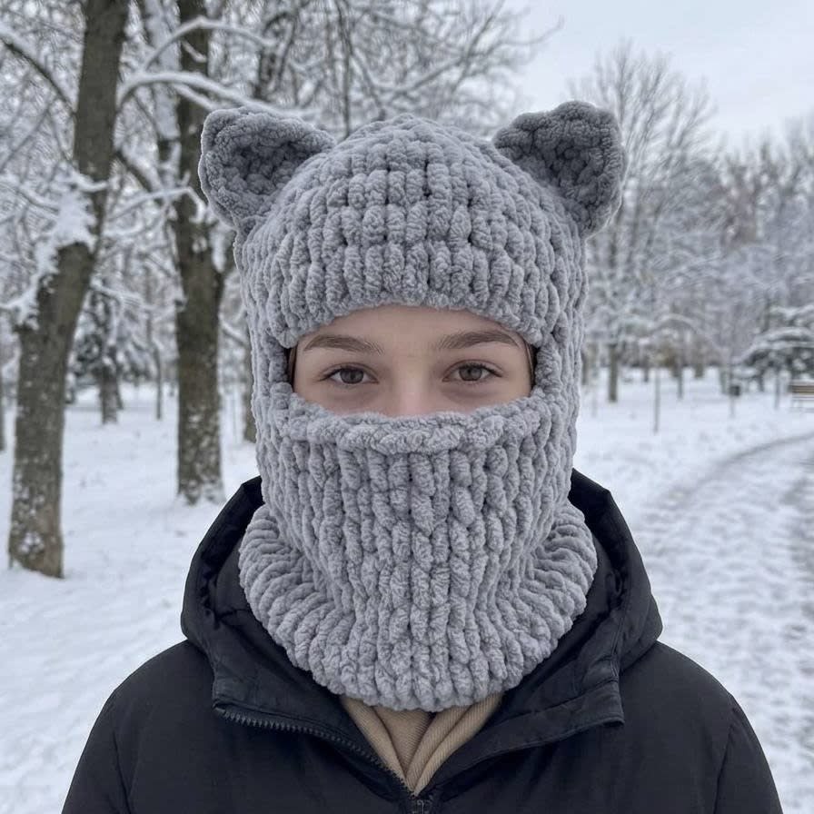 Плюшева балаклава Котик