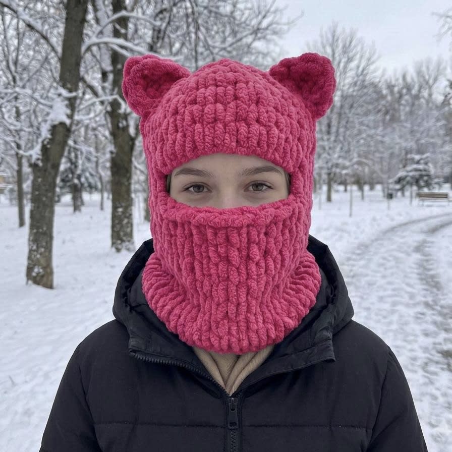 Плюшева балаклава Котик
