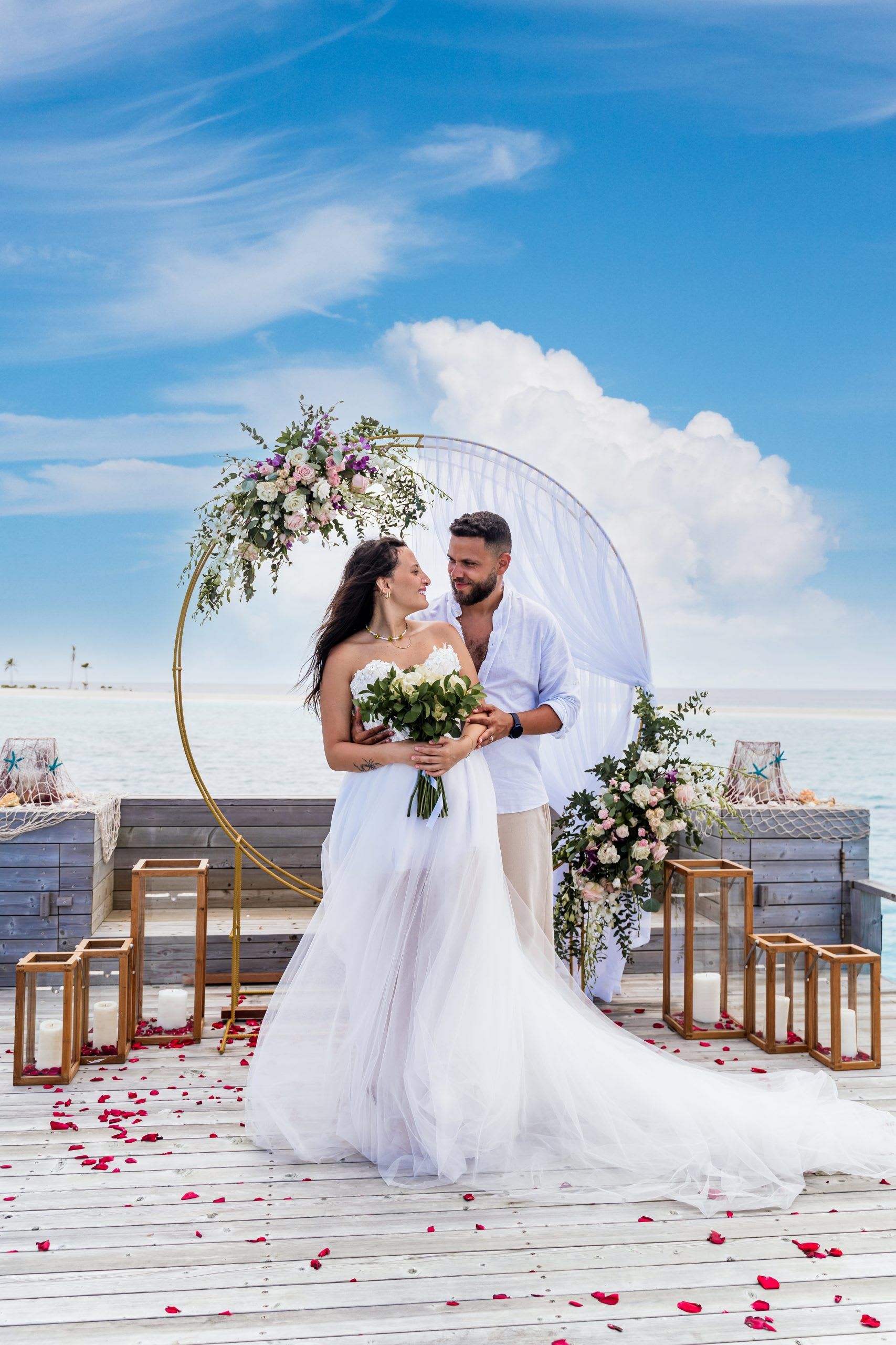 Wedding ceremony at Waldorf Astoria Maldives, Ithaafushi
