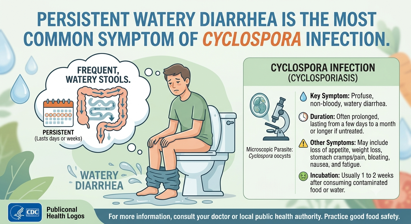 Cyclosporiasis symptoms and food safety precautions