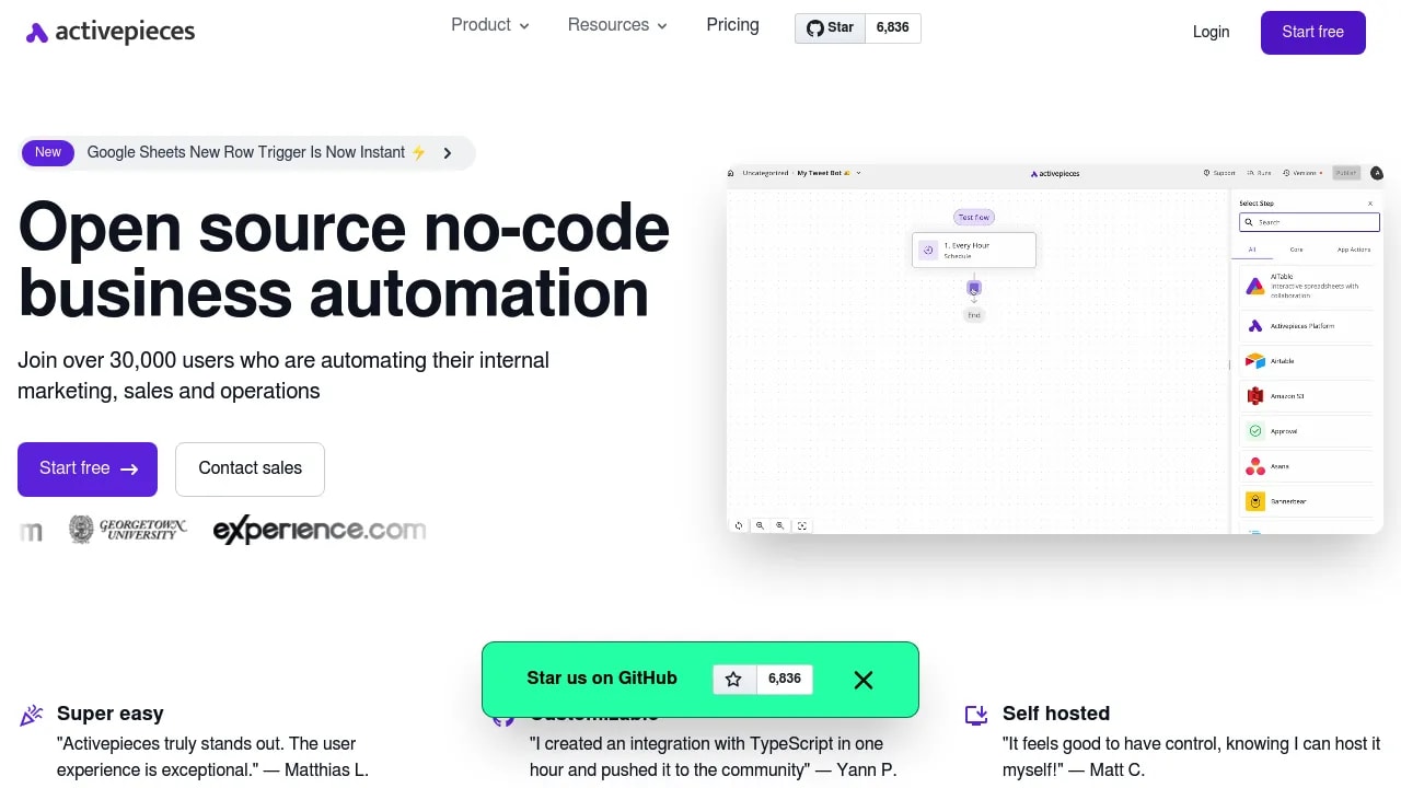 Activepieces open source alternative to make zapier and ifttt