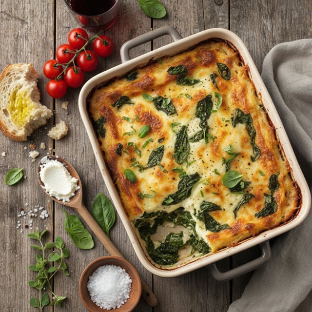 Vegetarisk Lasagne med Spenat och Ricotta