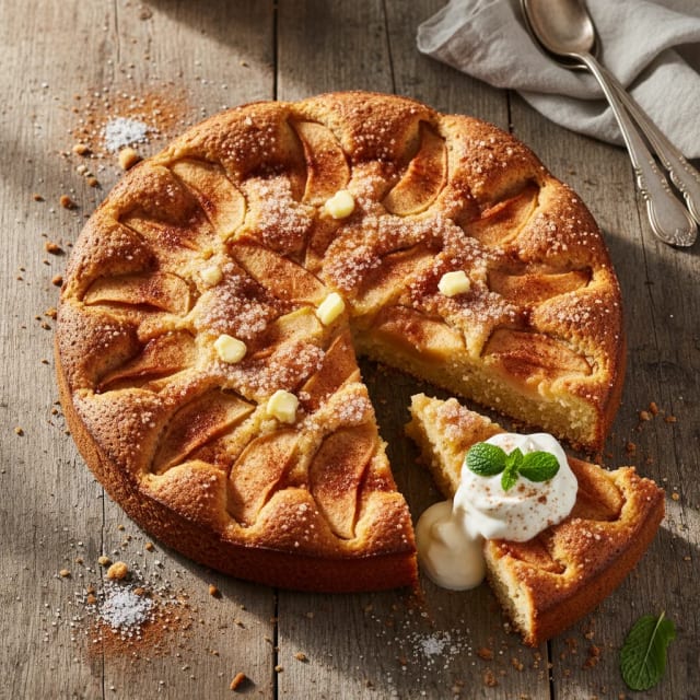 Äppel- och kaneltårta