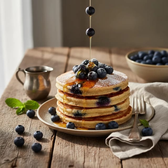 Dinkelpannkakor med blåbär