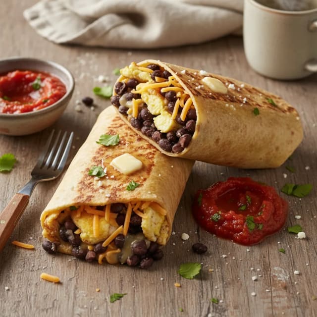 Frukostburrito med bönor