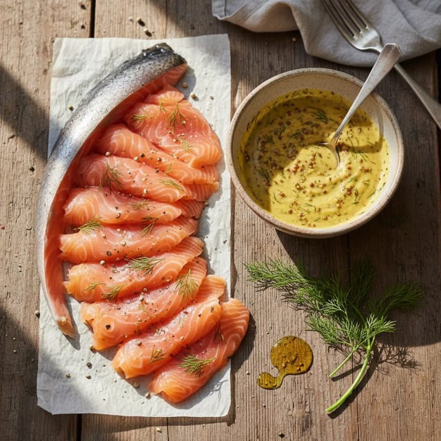 Gravad lax med hovmästarsåsen