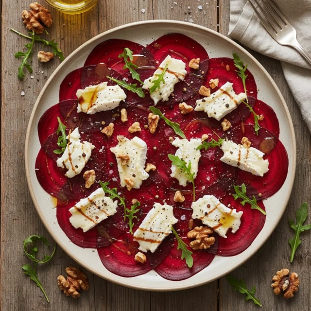 Rödbetscarpaccio med chèvre