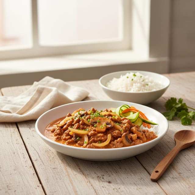 Asiatisk Köttfärsstroganoff