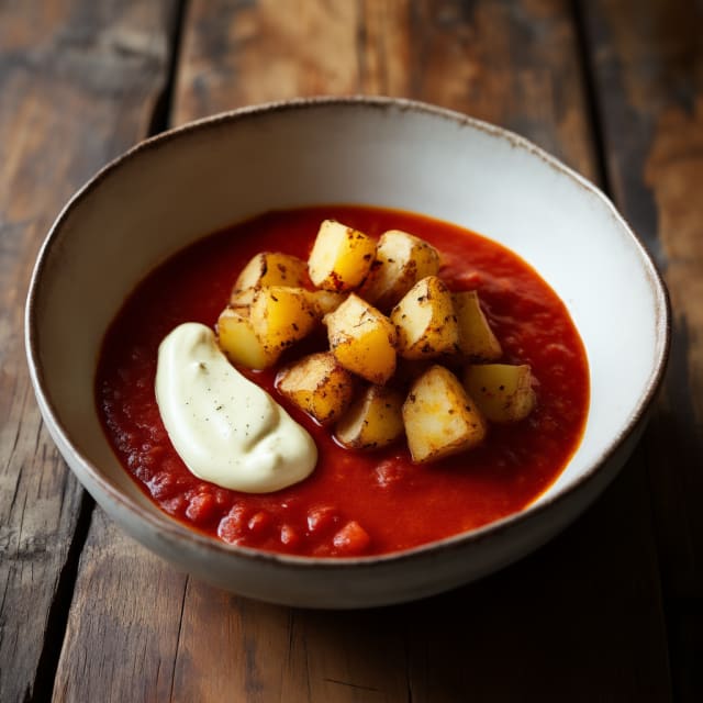 Patatas Bravas med Het Tomatsås och Aioli