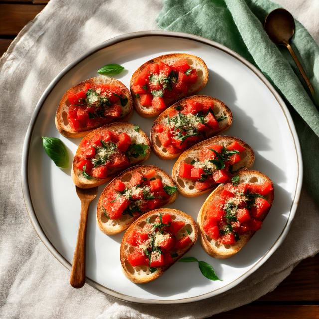 Crostini med Tomat och Basilika