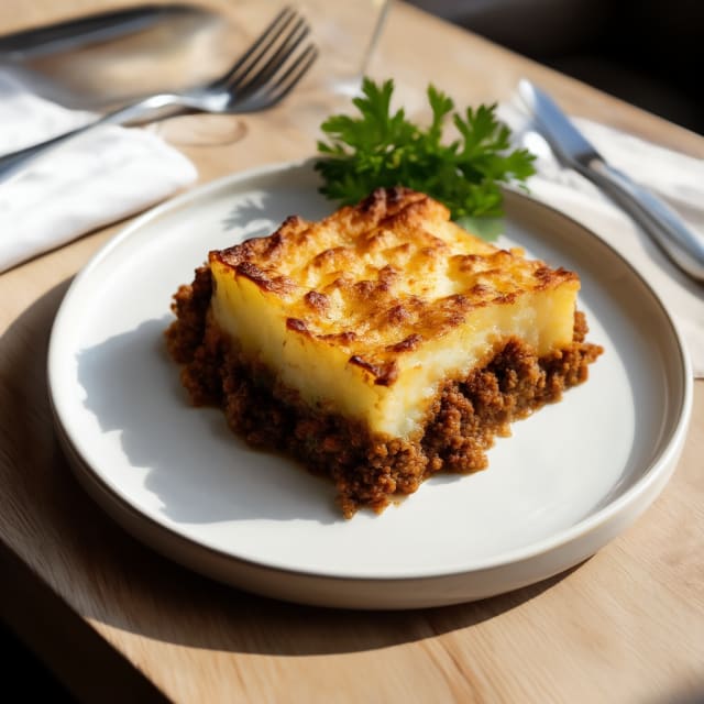 Köttfärsgratäng med krämigt potatistäcke