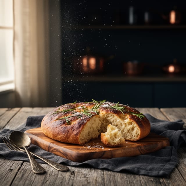 Focaccia med Rosmarin och Flingsalt