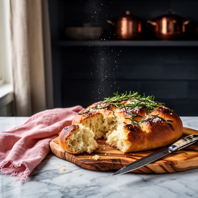 Focaccia med rosmarin och havsalt